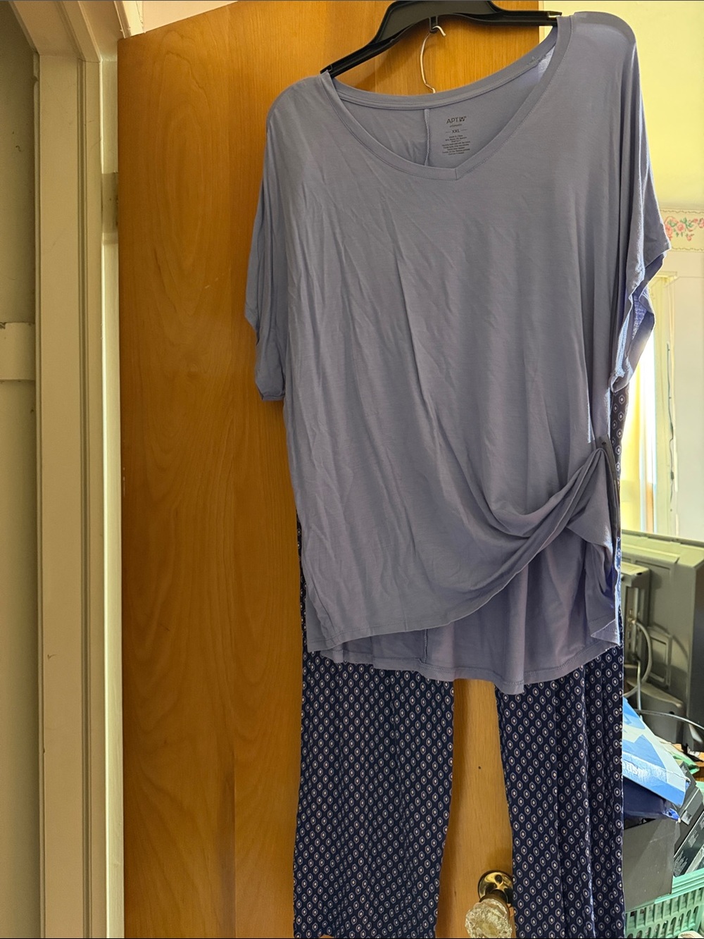 Apt. 9 Lavender Blue Knot-Front Pajama Set